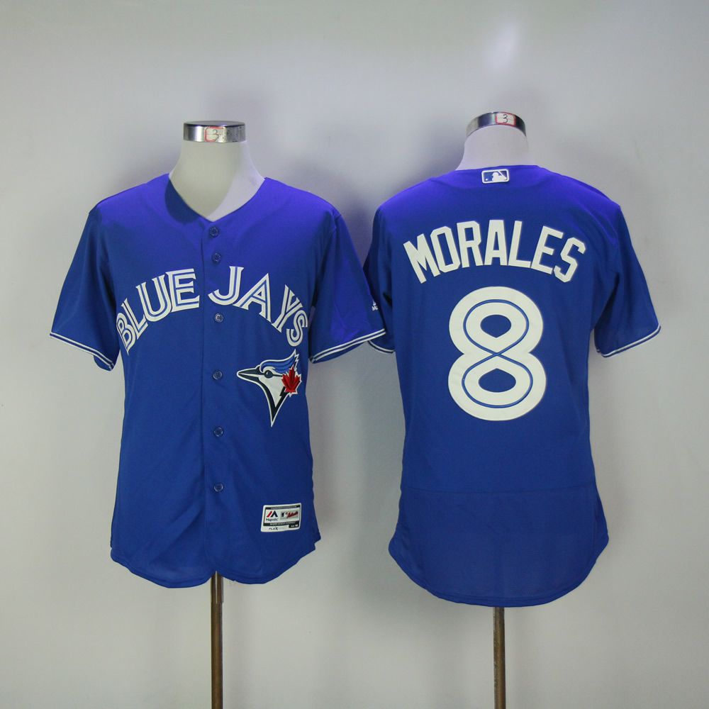 Men Toronto Blue Jays #8 Morales Blue MLB Jerseys